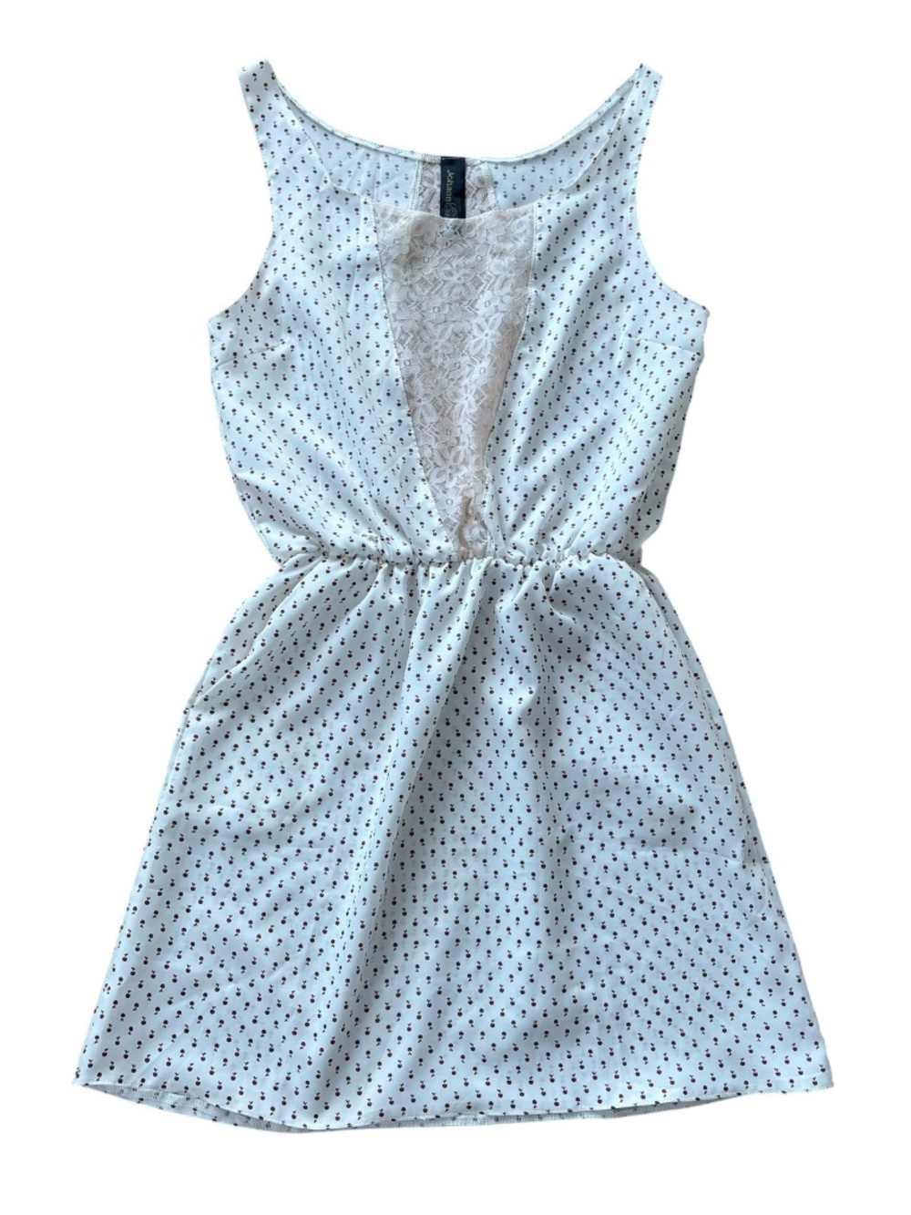 Vintage White Lace Slip Dress Micro Floral